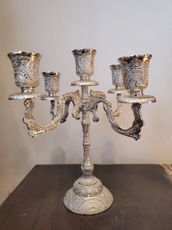 Silver Candelabra 5 Branch - Filigree Style