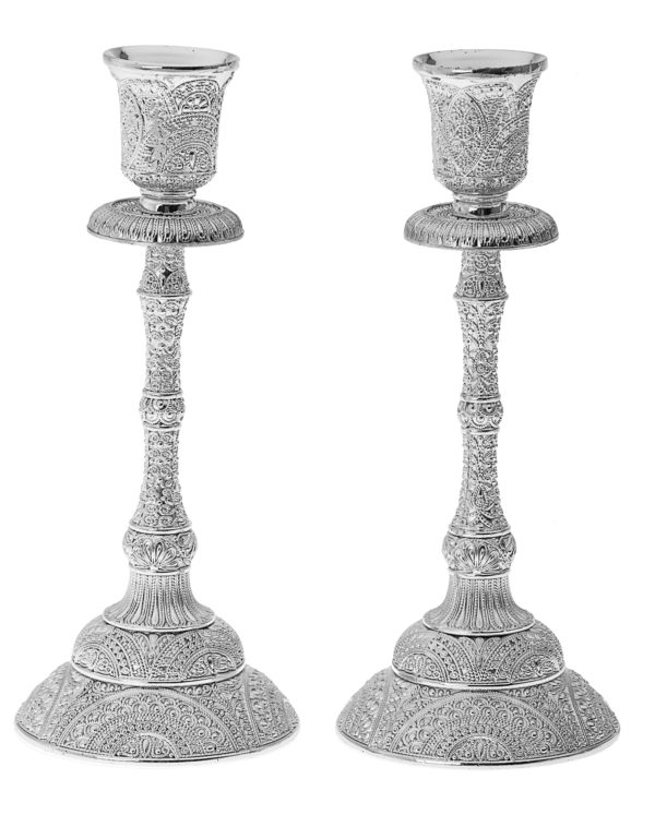 Pair of Candlesticks with Detailed Filigree Design