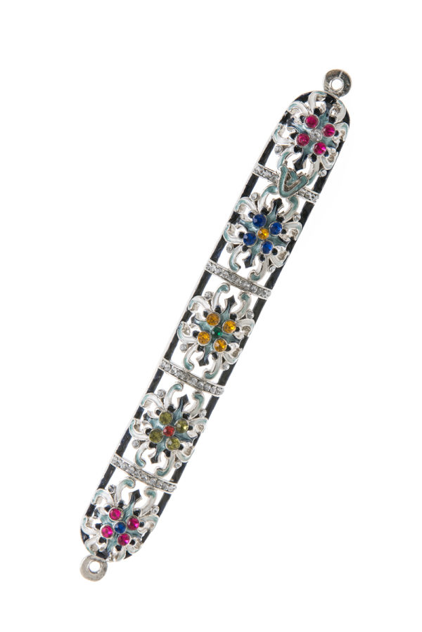 Jeweled Stones Mezuzah - Colorful