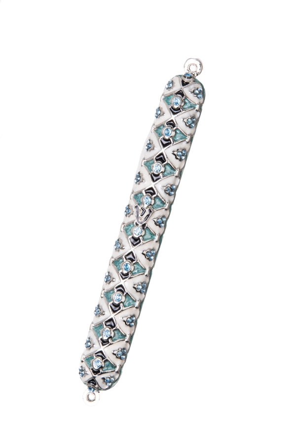Jeweled Stones Mezuzah - Lime