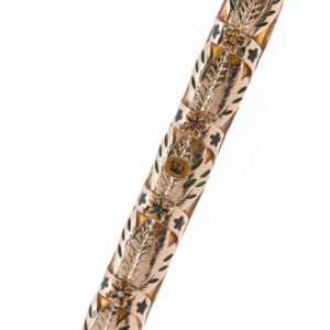 Jeweled Stones Mezuzah - Gold
