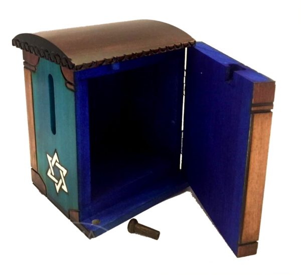 Handmade Wood Keepsake Secret Opening Tzedakah Box - Image 3