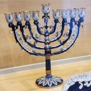 Hanukkah Jeweled Menorah Flowers